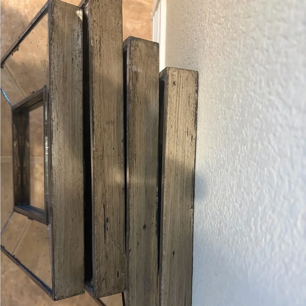 Birch Lane Distressed Square Wall Mirror, 12”, SET OF 4, LIKE NEW